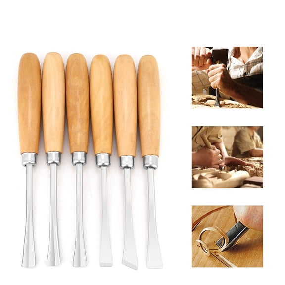 Master's Selection, Hand Carving Tools for Jin Shari Making, Micro Miniature Wood Carving Kit, Genuine Wood & Steel Blades, Chrome-plated Ferrules, 6 Piece Set, Barry King Leather