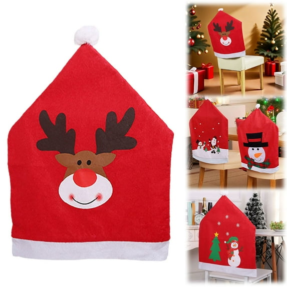 Craftsmanship Spirit 19.68x23.62in Christmas Chair Santa & Snowman Themed Chair Decor Festive Home Decoration For Christmas Parties & Holiday Gatherings(Christmas Deer)
