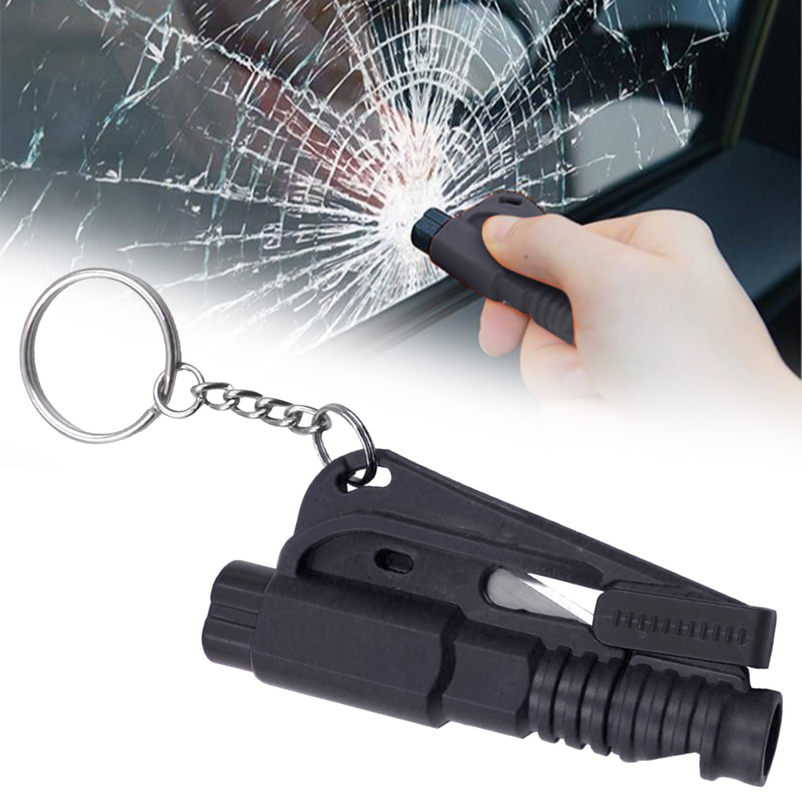 Window Shatterer Craftsmanship Spirit Car Window Breaker Tool Keychain,3 in 1 Glass ...