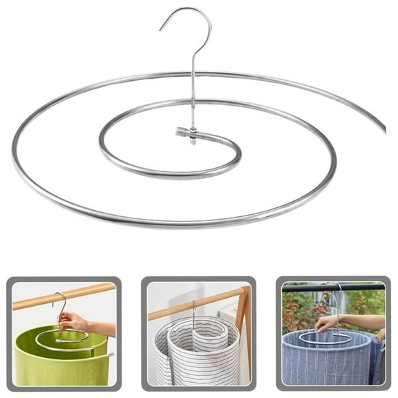 Craftsmanship Spirit Spiral Drying Rack for Bed Blankets Heavy Duty Stainless Steel Laundry Hanger Rotatable Hook for Space Saving Towel Clothing Drying, Silver