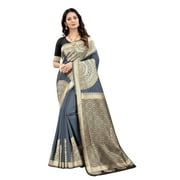 Craftstribe Art Silk Saree Embroidered Sari Unstitched Blouse