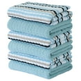 thumbnail image 1 of Craftsworth 100% Cotton Kitchen Towel, 15x26-Pack of 6, Stripe Aqua Combo, 1 of 5
