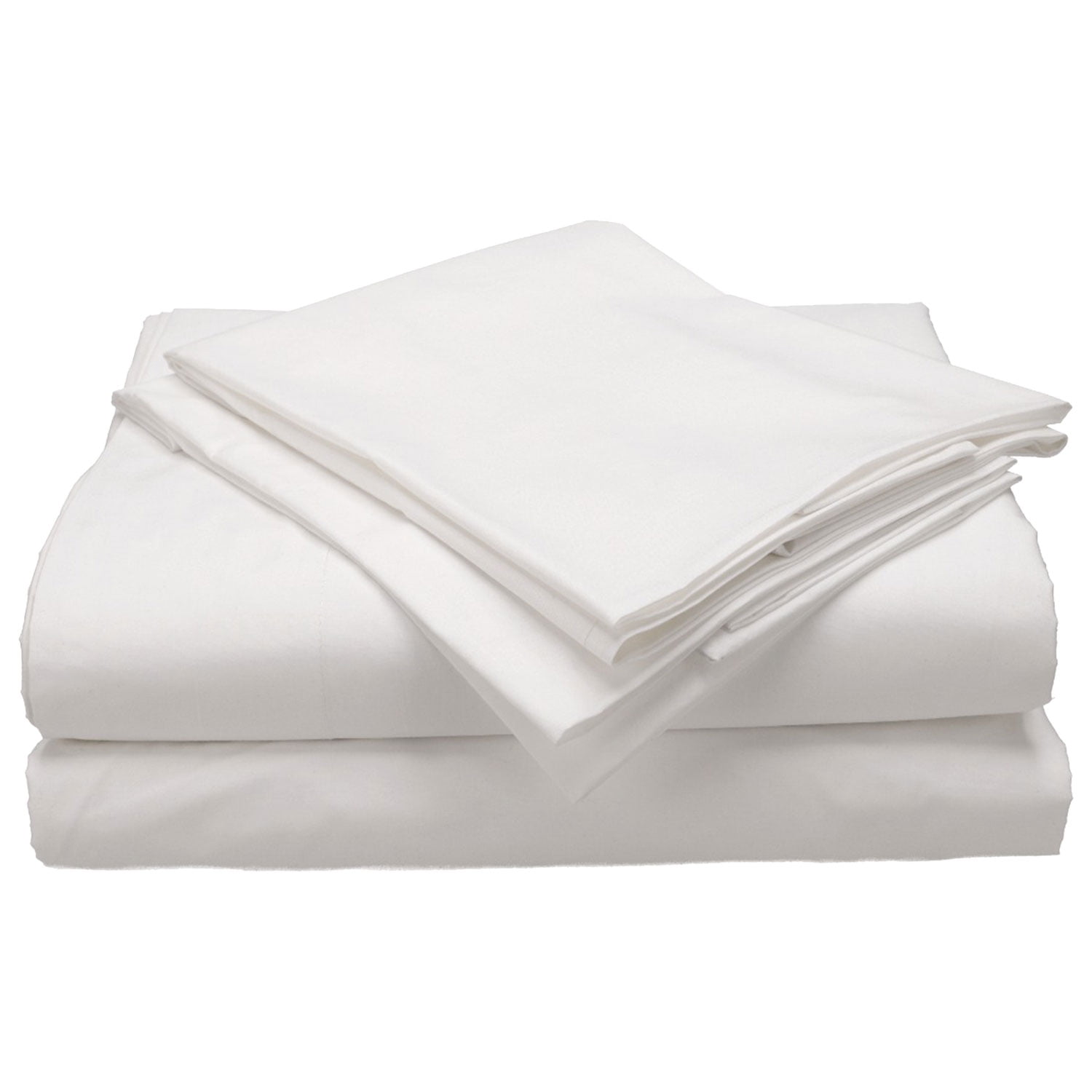 Craftsworth 100% USA Pima Cotton Sheets, 4 Piece Set, Queen - White ...
