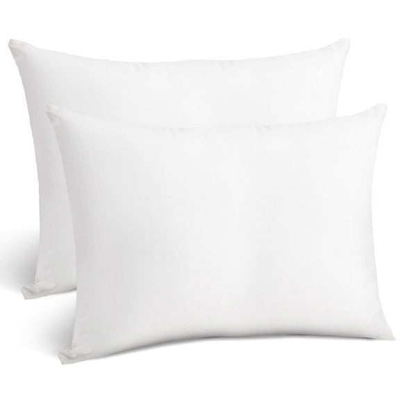Craftsworth Poly Cotton Pillow Insert, Pack of 2 - 12x20 Inches - White