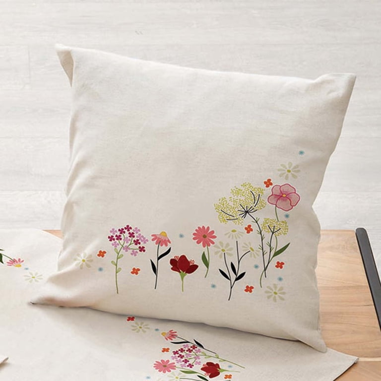 Craftways® Blush Blossoms Pillow Cover Stamped Embroidery Kit
