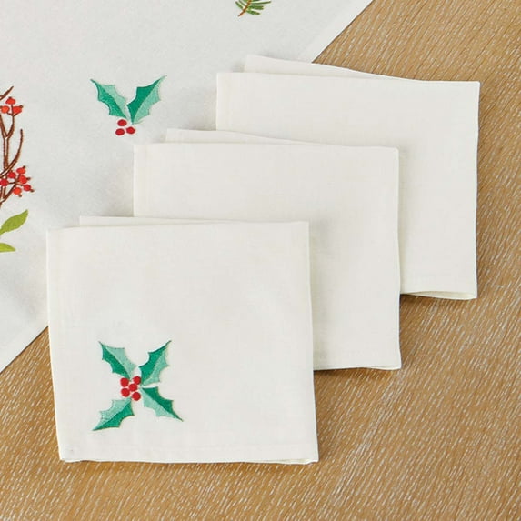 Craftways® Christmas Finch Napkins Stamped Embroidery Kit
