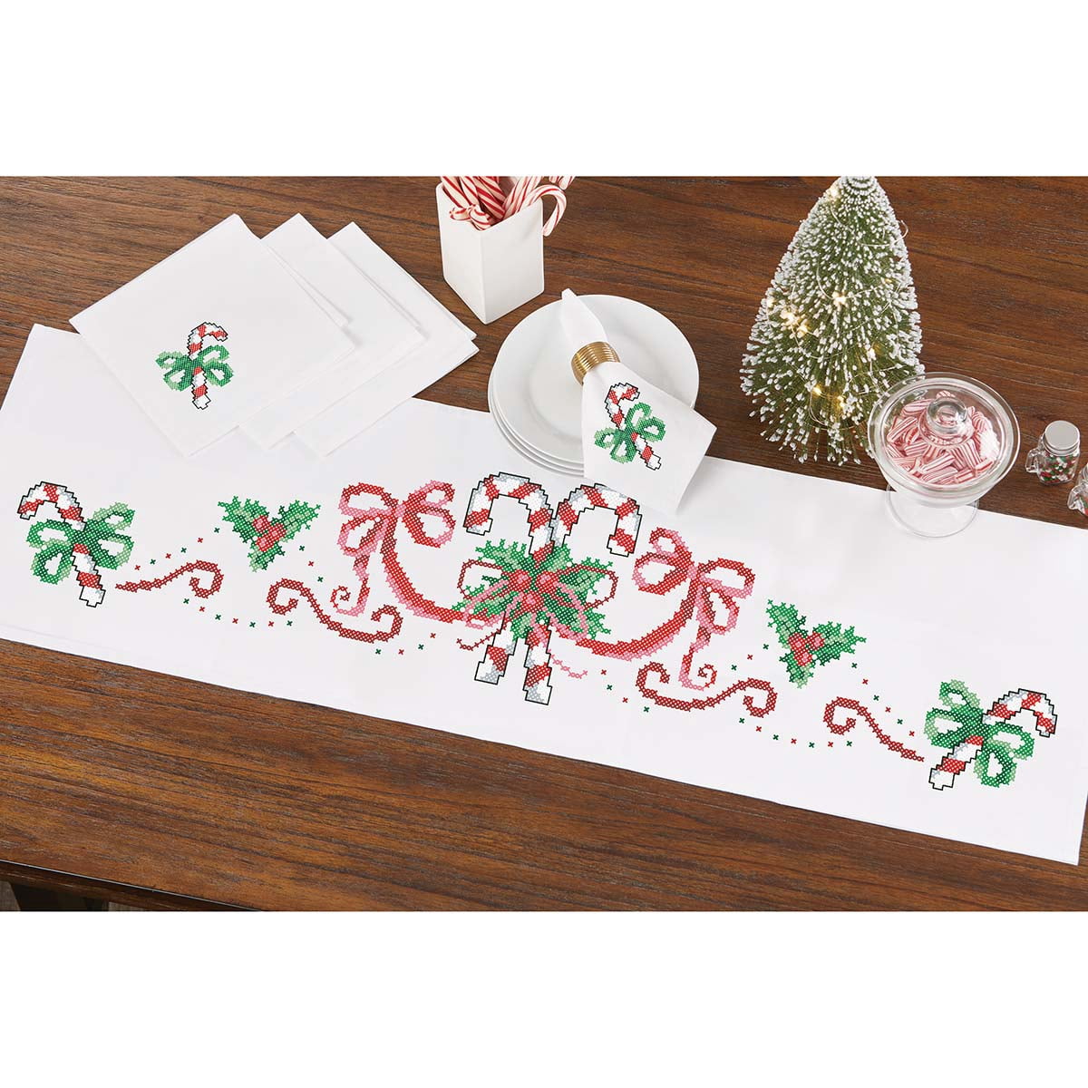 Craftways® Elegant Candy Cane Set Stamped Cross-Stitch - Walmart.com