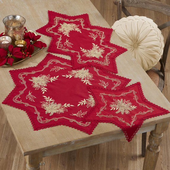 Craftways® Golden Poinsettia Set Stamped Embroidery