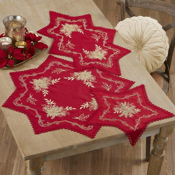 Craftways Golden Poinsettia Set Stamped Embroidery