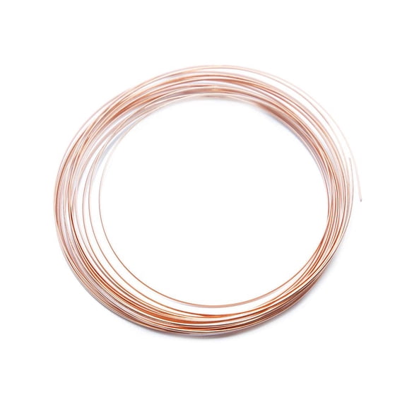 Craftwire USA Solid Bare Copper Wire Half Round 18 Gauge 25 Feet for Jewelry Making