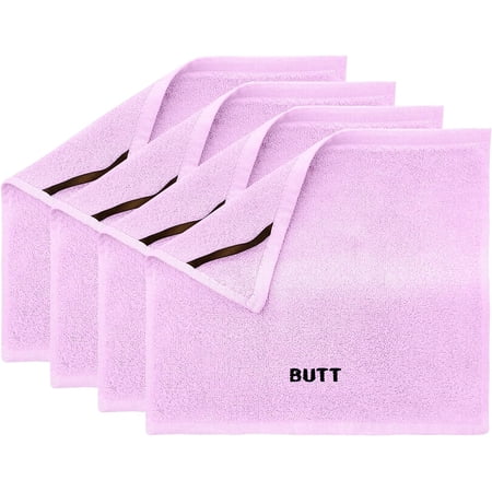 Crafty Cloth | 100% Bamboo Butt Cloths | Pack 4 | Rear-End Washcloth Set | Purple