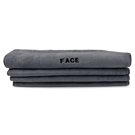 Crafty Cloth INC Crafty Cloth Face Cloths, Reusable Microfiber Facial Washcloths, Highly Absorbent Cleansing Washcloth Towel, Remover Towels, 12inch x 12inch, Set of 4
