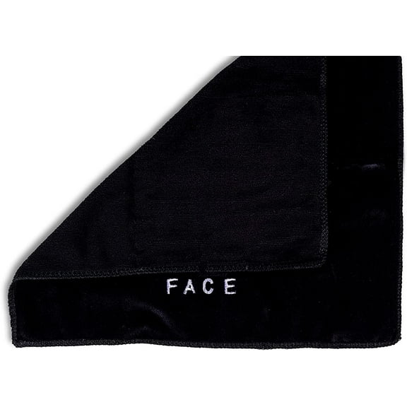 Crafty Cloth INC Face Cloth Microfiber Washcloth Set by Crafty Cloth of 4 - Black