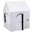 thumbnail image 1 of Easy Playhouse Blank Crafty Cottage - Kids Art and Craft for Indoor Fun, Color, Draw, Doodle on this Blank Canvas – Decorate and Personalize a Cardboard, Made in USA, Age 3+, 1 of 7
