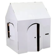 Easy Playhouse Blank Crafty Cottage - Kids Art and Craft for Indoor Fun, Color, Draw, Doodle on this Blank Canvas   Decorate and Personalize a Cardboard, Made in USA, Age 3+