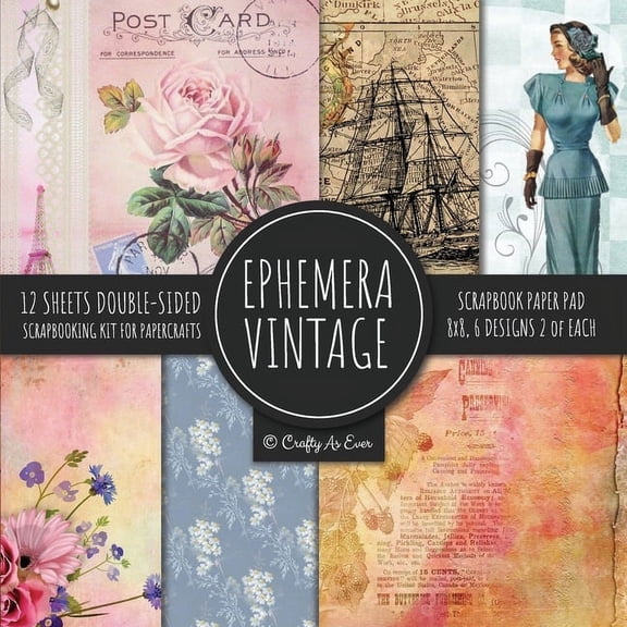 Crafty Creations Ephemera Vintage, Book 1, (First Edition) (Scrapbook Paper Pad)