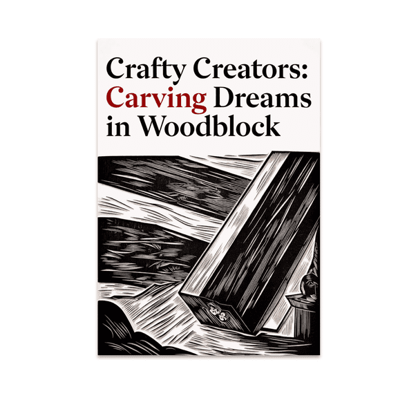 Crafty Creators: Carving Dreams in Woodblock - DIY Fans - 13x19 Poster Print