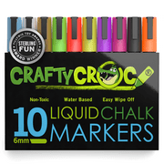 Crafty Croc Liquid Chalk Markers, Vibrant Neon Colors, 10-Pack