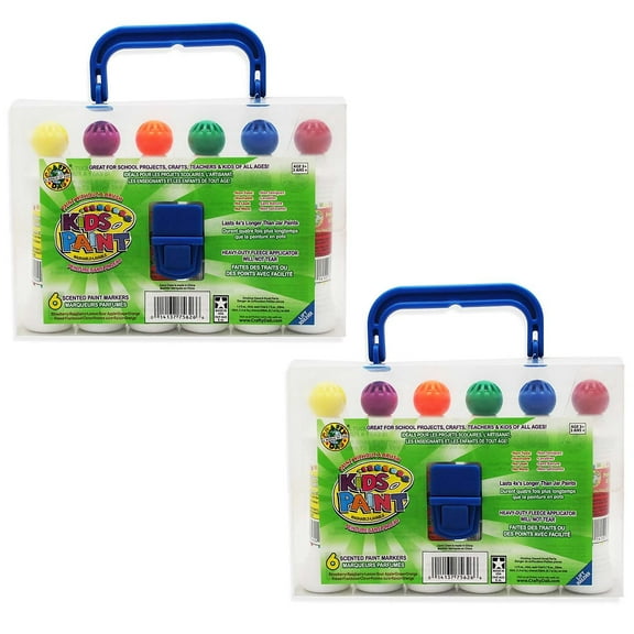 Crafty Dab Kids Scented Paint Markers Grade K-4 6/Pack 2 Packs (CV-75626-2)