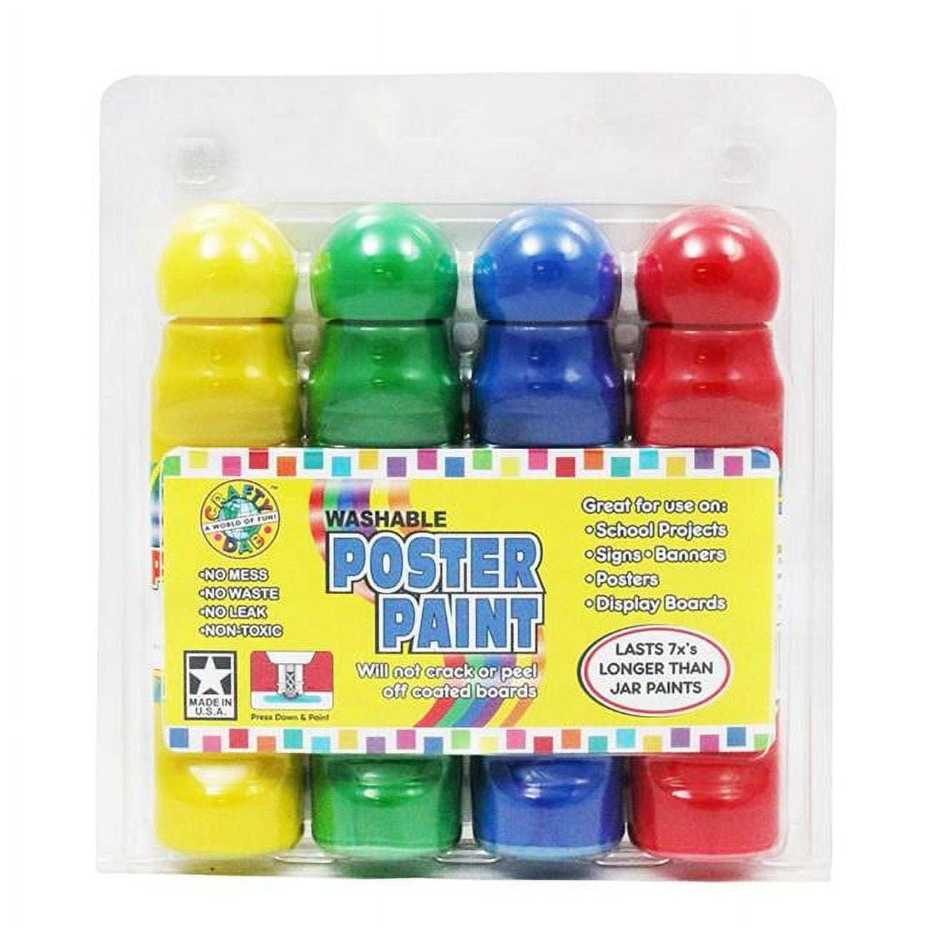 Crafty Dab (2 PK) Poster Paint Clamshell 4 per