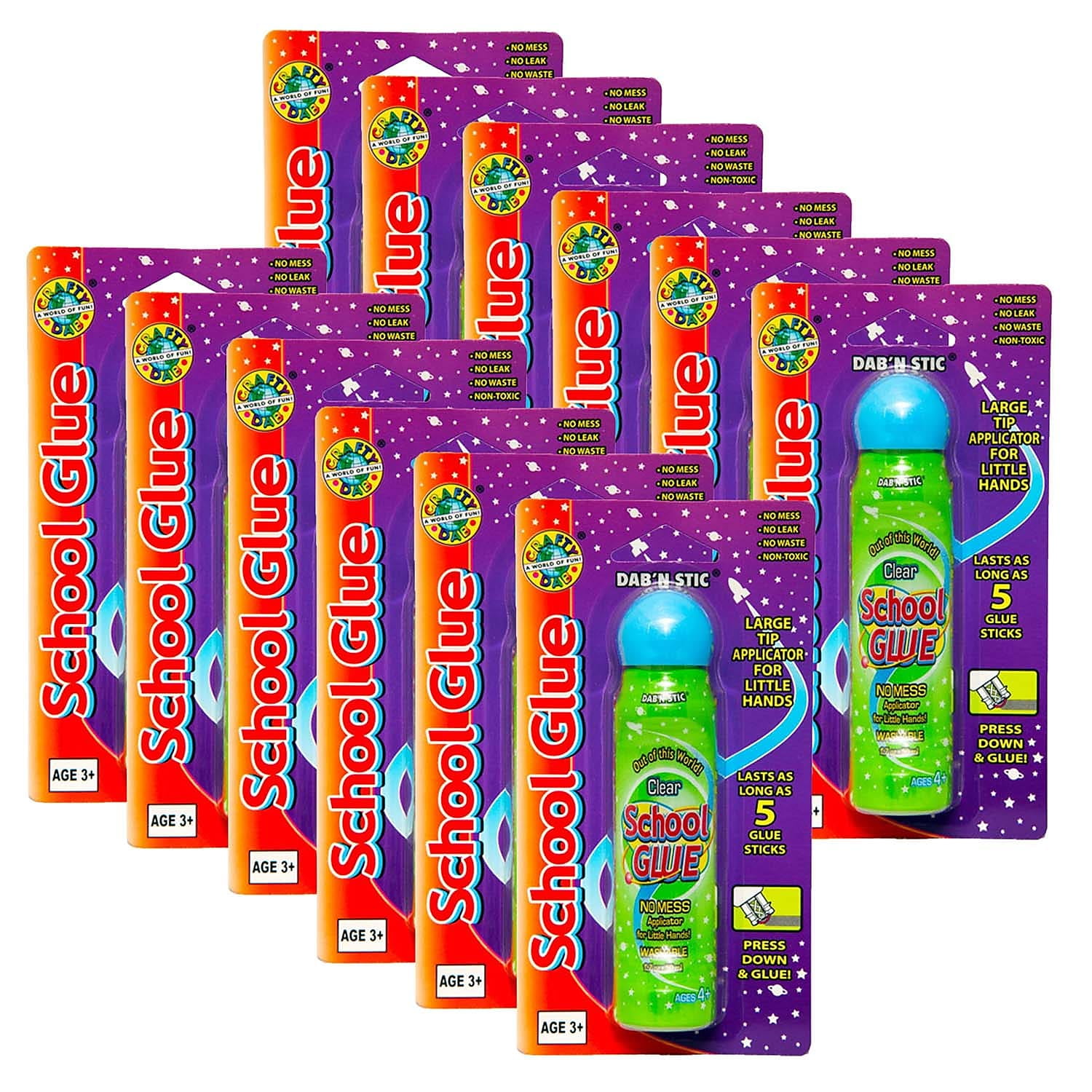 Crafty Dab Washable School Glue 1.7 oz. 12/Pack (CV-50799-12)