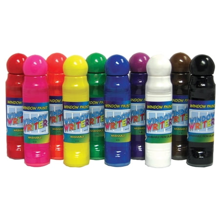 Crafty Dab Window Writers Paint, Asstd Colors, 48 ml, 10/pkg