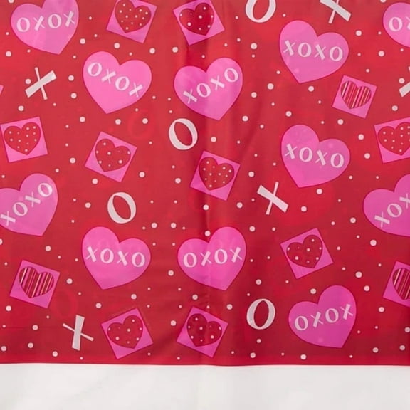 Crafty Hearts Red Valentine'S Day Holiday Party Decoration Plastic Tablecover