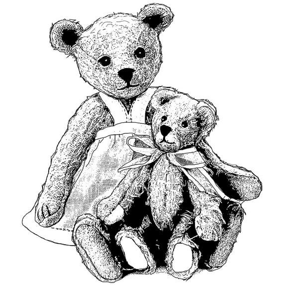 Crafty Individuals Unmounted Rubber Stamp 4.75"X7" Pkg-Two Teds, Pk 1