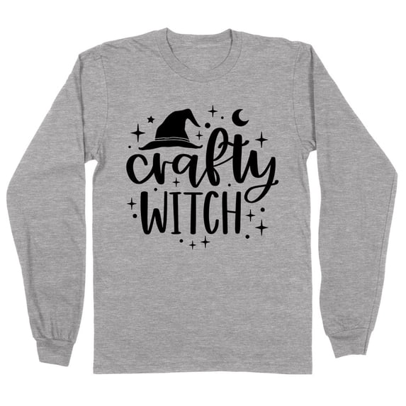Crafty Witch Long Sleeve Shirt Unisex 4X-Large Grey