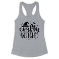 thumbnail image 1 of Crafty Witch Tank Top Fitted Racerback Women's Large Heather Grey, 1 of 5
