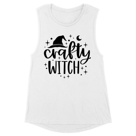 Crafty Witch Women's Muscle Tank 2X-Large White