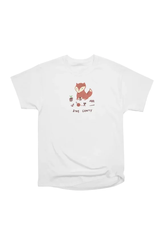 Crafty as a Fox T-Shirt Tee Gift For Him Merch For Her Apparel For Friend