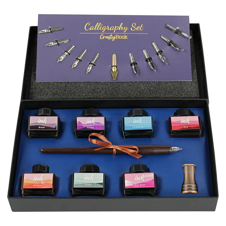 CraftyBook Calligraphy Set for Beginners - Caligraphy Pens with Ink and Nibs