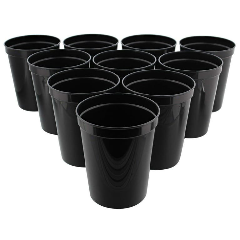 Plain Black Reusable Cold Cups, 16 Oz. 5 Pack Blank Tumbler for  Customization 