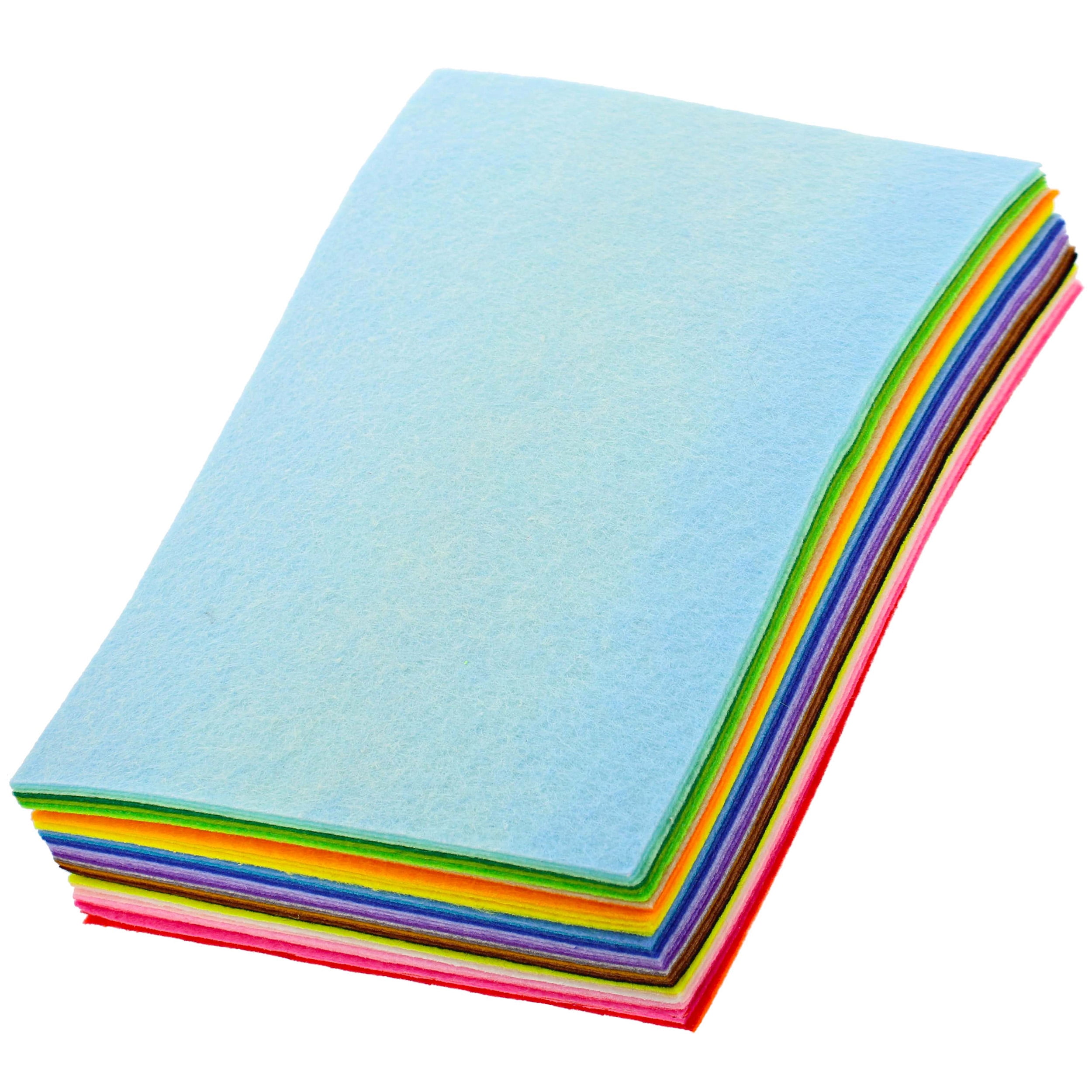 Apehuyuan Colored Felt Fabric Sheets 8*12 inches 40 Pcs 1mm Thick Pre Cut  Quilt Squares Assorted Patchwork Sewing DIY Craft for Kids School