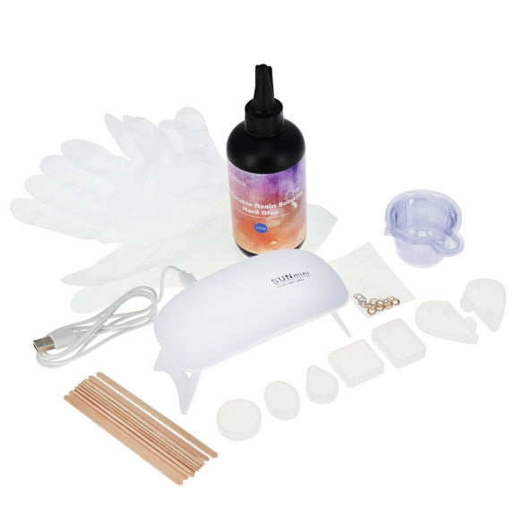 CraftyBook UV Epoxy Resin Kit with Molds - 7oz Clear UV Resin and UV Curing Lamp
