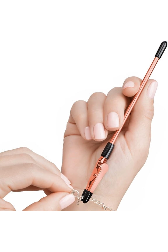 Bracelet Helper Tool, Metal Fastener for Bracelet, Necklace, Jewelry, Watch - Easy-to-Use Portable Clasp Helper, Rose