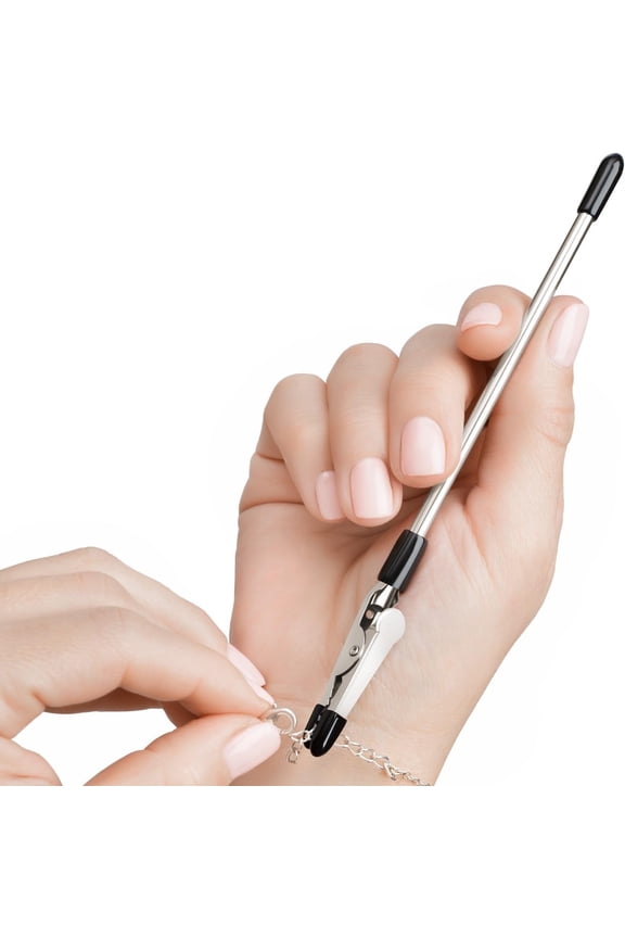 Bracelet Helper Tool, Metal Fastener for Bracelet, Necklace, Jewelry, Watch - Easy-to-Use Portable Clasp Helper, Silver