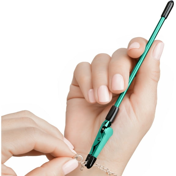 CraftyCrocodile Bracelet Helper Tool, Metal Fastener for Bracelet, Necklace, Jewelry, Watch - Easy-to-Use Portable Clasp Helper, Teal
