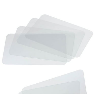 CraftyCrocodile Clear Plastic Placemats Set of 4 - Table Protector for Dining Room, 18x12"