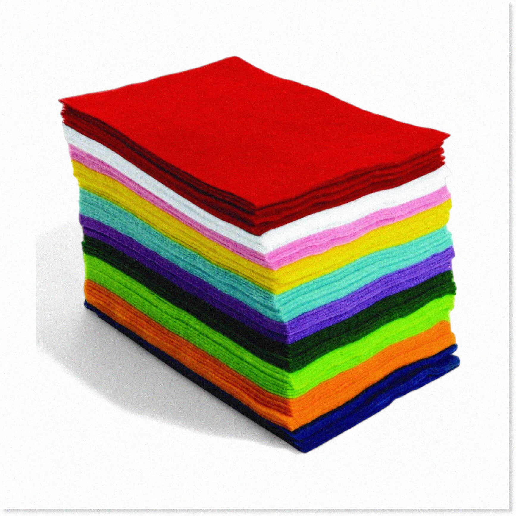 CraftyFelt 100 Polyester Sheets Vibrant 10Color Pack (6" x 9", 1mm Thick) Perfect for