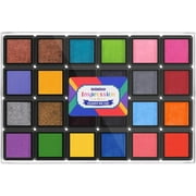 CraftyManor Mini 24 Color Pigment Ink Pads for Stamps, Fingerprint Ink Pad for Kids Washable, Stamp Pad for Scrapbook Paper & Stamps for Classroom & Clothing Stamp & Letter Stamps, Archival