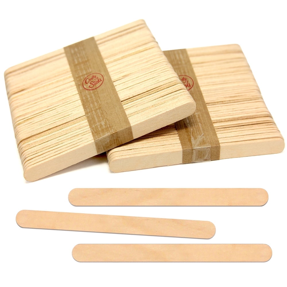 CraftySticks- 100 Pack Natural Popsicle Sticks for Crafts, 4.5 Inch ...
