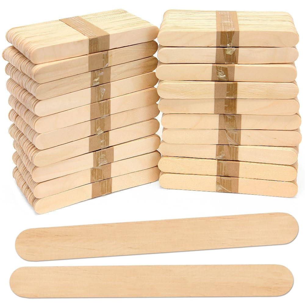 CraftySticks- 1000 Pack, 6 Inch Jumbo Wood Popsicle Sticks for Crafts, Home, School Art, Building, Learning, Wood Tongue Depressor Size
