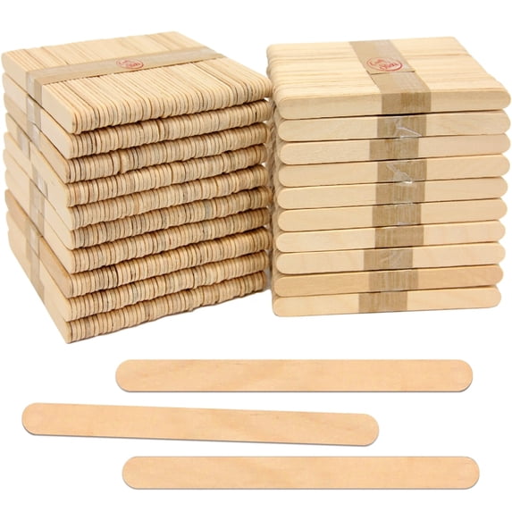 CraftySticks- 1000 Pack 4.5 Inch Natural Popsicle Sticks for Crafts, Colored Wooden Craft Sticks for Kids Crafts, STEM Basics and DIY