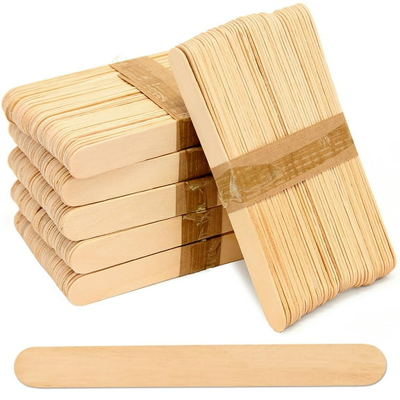 CraftySticks- 300 Pack, 6 Inch Craft Popsicle Sticks for Crafts, Wax Sticks, Wood Tongue Depressors