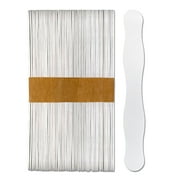CraftySticks, 50 Pcs, 8 Inch White Wavy Craft Sticks for Fan Handles, Crafts, Wedding Fans, DIY Auction Paddles, Jumbo Wood Popsicle Sticks