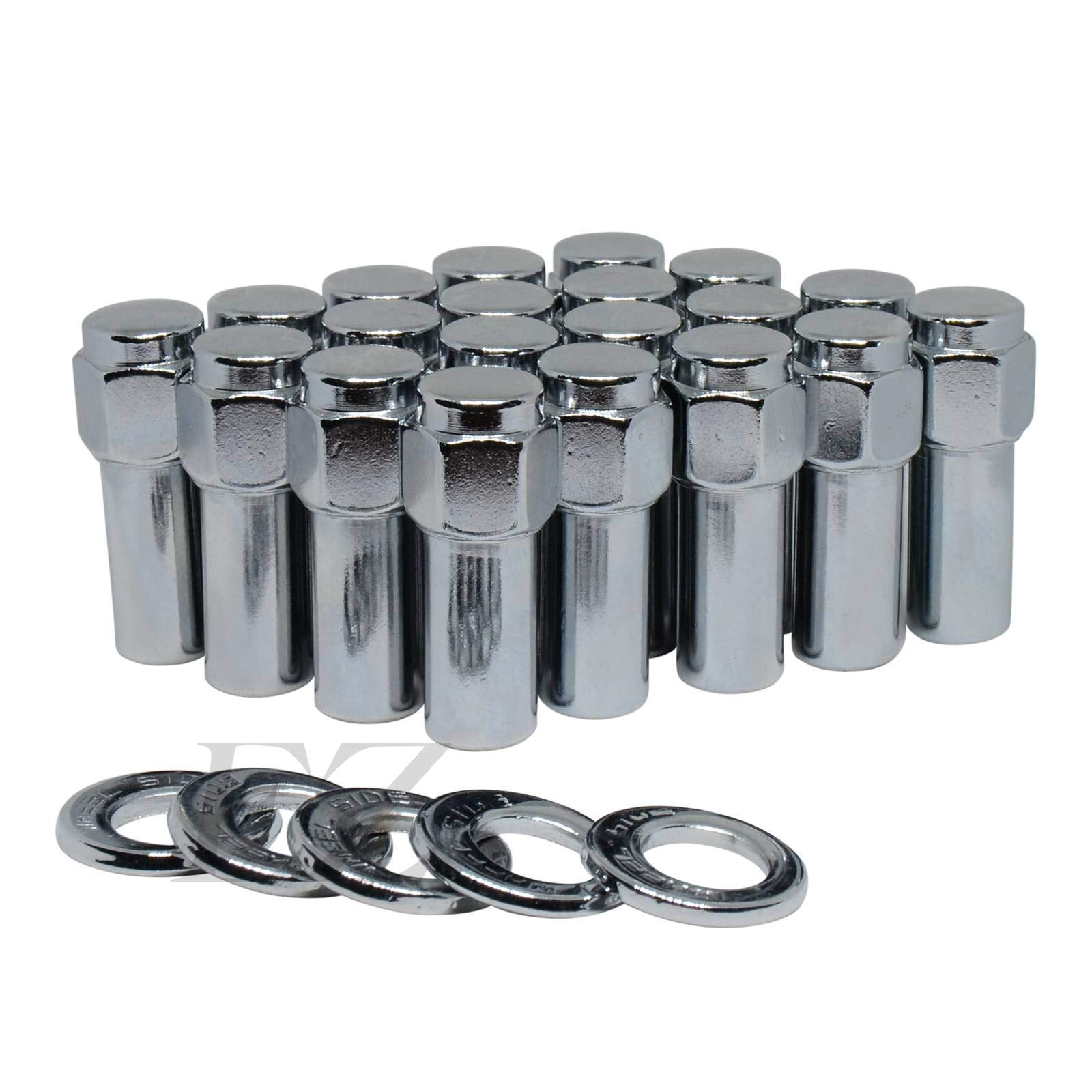 20 Lug Nuts 7/16-20 Chrome Flat Top Mag .75 Shank & Standard - Foto 5