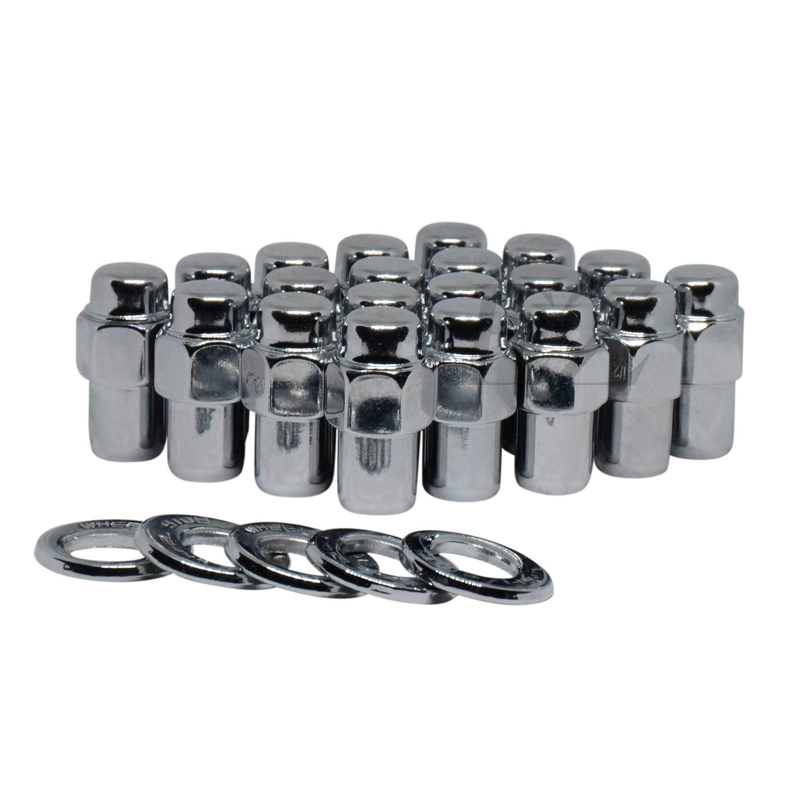 Cragar Standard Mag Lug Nut 7/16"-20 with Offset Washer Chrome Finish Set of 20 Pcs