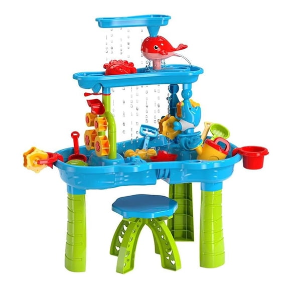 Craghill Kid Sand Water Table Toddler Water Activity Table Rain Showers Play Table Toy for 3-6 Years Old Sensory Exercise Friendship Building